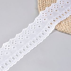 Wholesale Customized 7.5cm Cotton Hollow Embroidery Lace Trim from china suppliers