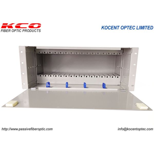 Quality 4U 16 Slot LGX PLC Fiber Optic Splitter Rack Mount Chassis Box for FTTH FTTx with 1x2 Split Way for sale