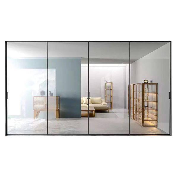 Quality Window Solution Rolling Pull Sliding Door with Broken Bridge Aluminum Alloy Frame for sale