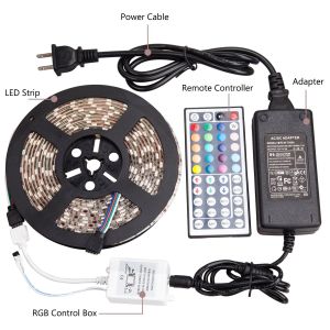 SMD 5050 Waterproof LED Strip Kit RGB 5M 16.4ft 300leds With Remote Control