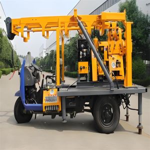 Wholesale Tricycle Mounted Water Well Drilling Machine 200m with DTH Air Compressor Hammer from china suppliers