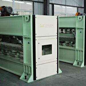 High capacity automated computer control needle punch geotextile nonwoven