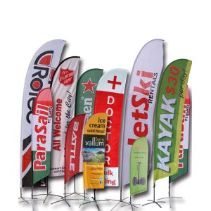 Aluminum Advertising Beach Flag Banner / Custom Made Flags And Banners
