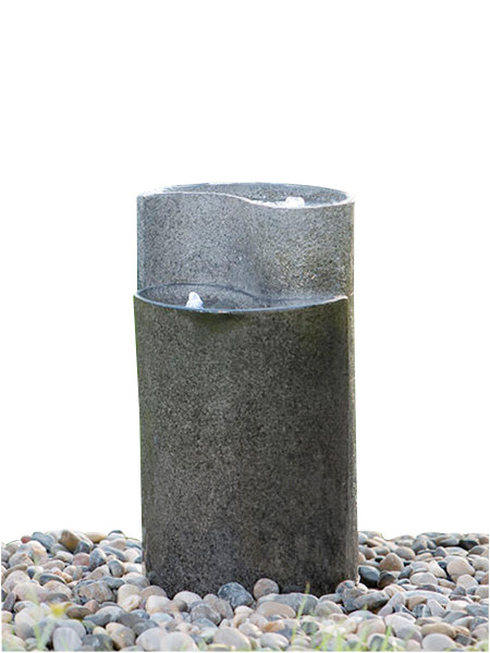 Cylinder Shaped Cast Stone Garden Fountains / Large Outdoor Fountains