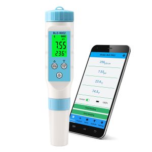YiERYi BLE-9902 3-in-1 Digital pH Meter with Bluetooth by Yieryi – Perfect for Testing EC, Temperature, and pH in Pools, Fish Tanks, and Hydroponic Systems