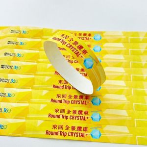 Custom Printed Tyvek Paper Wristbands with Snap Closure Waterproof Sequential