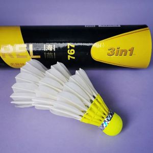 Yellow Badminton Training Shuttlecock Goose Flex Feather Stable Badminton