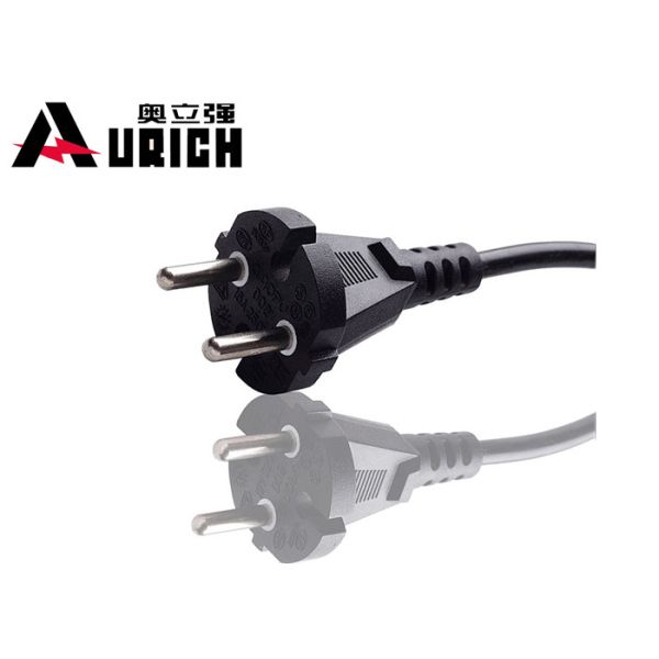 Quality Flexible Ac Plug Power Cord European Standard With Schuko Connector 6a 2 Pin for sale