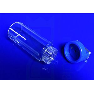 China Clear Fused Silica SIO2 Quartz Reagent Bottle With Screw Thread End on sale
