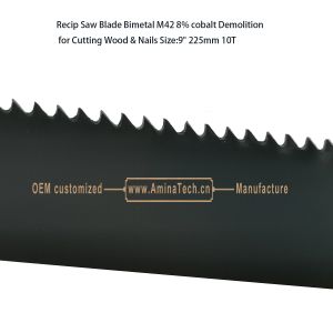 Recip Saw Blade Bimetal M42 8% cobalt Demolition for Cutting Wood & Nails 9