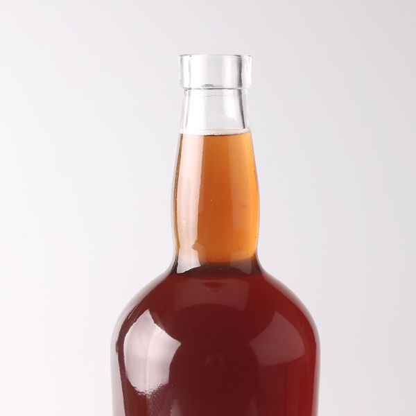 Engraving 1 Liter Glass Bottle With Cork Cap for Liquor Whisky Vodka