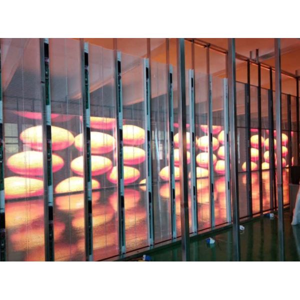 3500cd/ M² Transparent Glass LED Screens Display FCC IP43 12m For Jewelry Store
