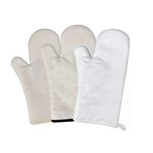 Blank Linen Sublimation Oven Gloves Silicone Heat Insulation Mitt For Microwave