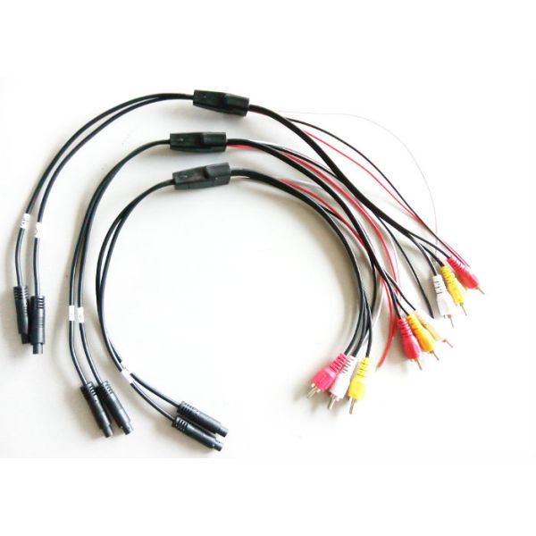 5 Pin Mini Din Cable to 2 RCA Cable with DC Connector for Car Video / Audio