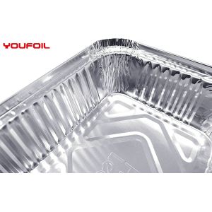 Recycled Aluminium Foil Food Container Rectangular Aluminum Tray OEM