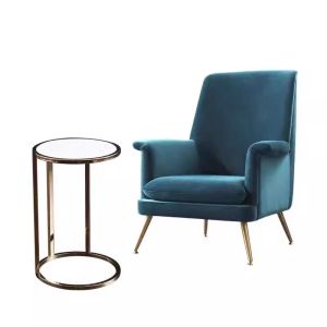 Scandinavian Simple Hotel Velvet Single Sofa Customized Colour Size