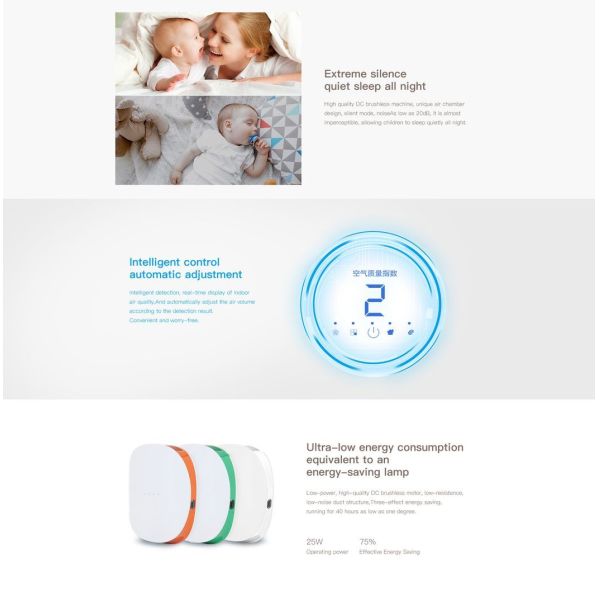 Vertical 48dB Air Purifier Ventilation System Wall Mounted Ventilation System Class H13