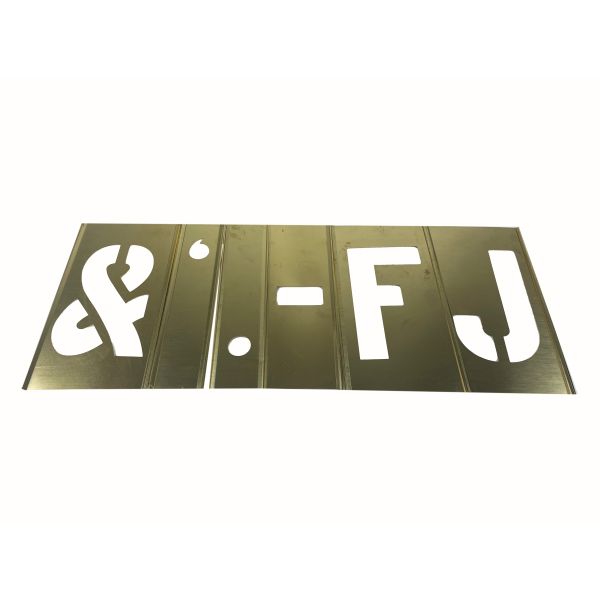 Custom Yellow Brass Interlocking Stencils 1.5inch Character Height