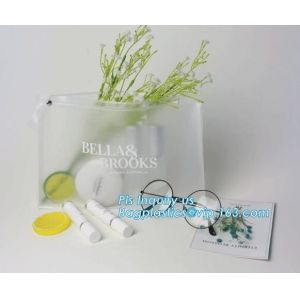 gusset slider Zip lockkk printed pvc zipper bags with holding loop with confetti