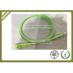 OM5 Duplex Fiber Optic Cable LSZH Jacket LC Connector With Light Green Color