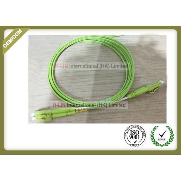 OM5 Duplex Fiber Optic Cable LSZH Jacket LC Connector With Light Green Color