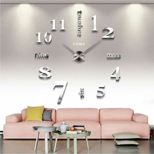 Arabic Digital Modern Wall Clock Home Decor Large Hanging Wall Clock