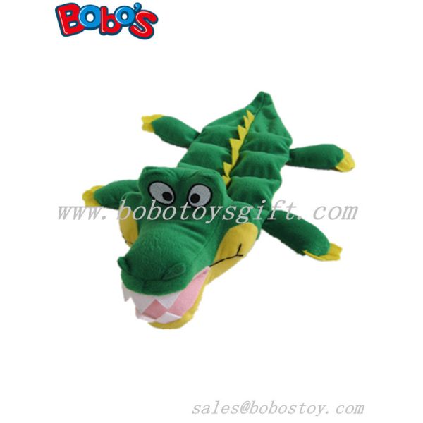 Quality 11.8inch plush pet dog toy green crocodile with squeaker for sale