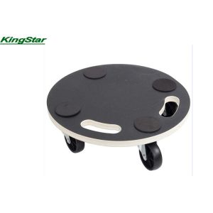 Round Plywood 4 Wheel Moving Dolly Trolley 380 Mm 200 Kg Capacity Black Color