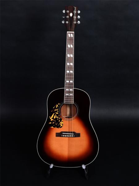 Full solid wood left hand acoustic guitar, solid spurce top, solid mahogany back and side