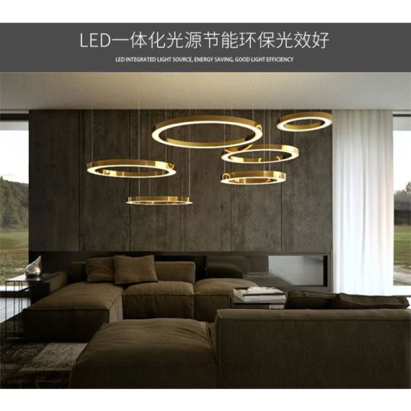 36 Watt Silver Integrated Domestic LED Lighting Circular Chandelier 24 In Dia.30/50/60/80/100cm
