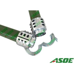 China Layflat Shape Polyurethane Hose For Fuel , Oil Delivery Hose With HPHC FM Couplings on sale