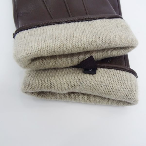 Comfortable Leather Shearling Gloves Elastic Cuff Gloves