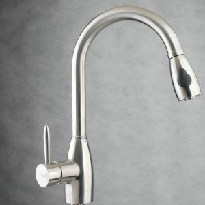 Single lever pull out sink mixer upc kitchen faucet