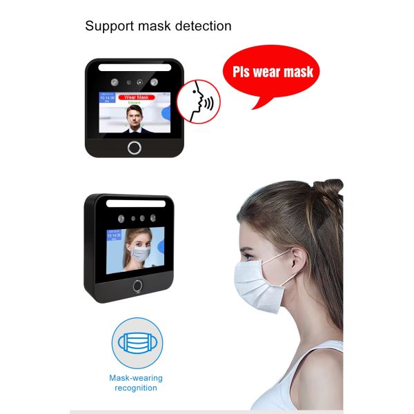 AI Software Access Control Card Reader Night Vision QR Code Reader Biometric Facial Recognition System Touch Screen SDK TCP Easy