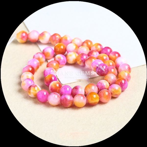 Gems Bead Round Cut Suitable For Bracelets Various Colors Jade Beads to Add a