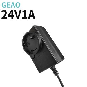 24V 1A Black Interchangeable Power Adapter OEM / ODM Customized