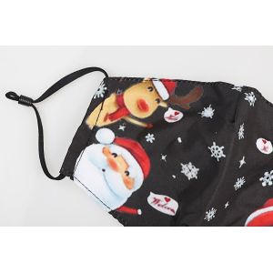 Washable Christmas Cotton Face Mask with Adjustable Loops and Nose