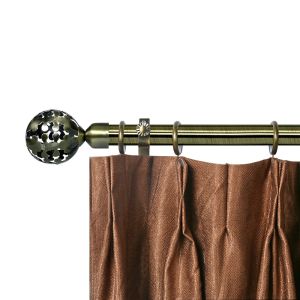 Metal Electroplating Curtain Rods Set With Ball Shape Iron Finials