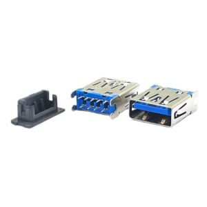PA10T Blue USB3.1 9Pin PCB USB Socket Connector Female 180 Degrees SMT DIP