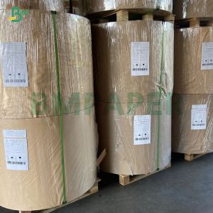 Wholesale 50gsm 60gsm High Folding Resistance Machine Glazed Stripped Kraft Paper Rolls For Wrapping from china suppliers