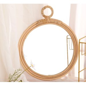 Natural Handmade Decorative Wall Rattan Mirror Modern Luxury home decorations