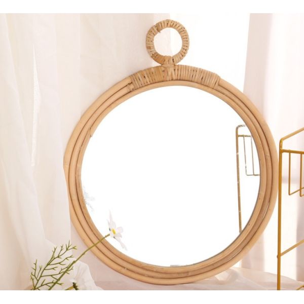 Natural Handmade Decorative Wall Rattan Mirror Modern Luxury home decorations