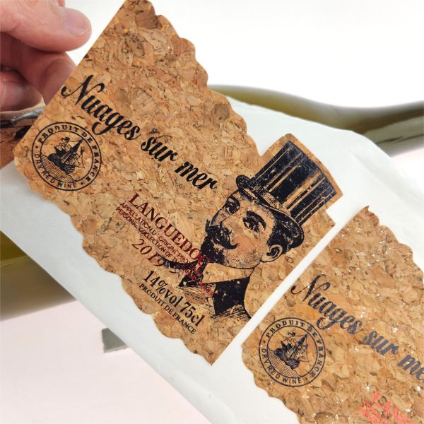 Printed Sticky Logo Labels Environmentally Friendly Renewable Oak Custom Wine Bottle Stickers
