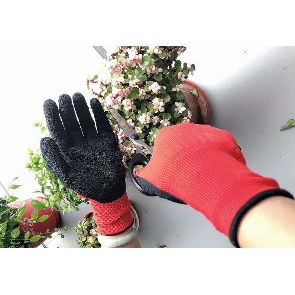 Rubber Polyester Liner 10 Gauge Thick Polyester Industrial Work Gloves