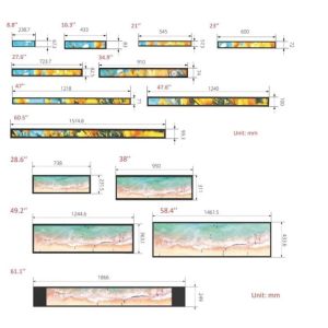 Ultra Wide Touch Screen 300cd/m2 Shelf Edge LCD Display