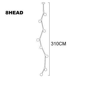 Creative Tree Branch Chandelier Villa Staircase Ceiling Glass Ball Chandelier