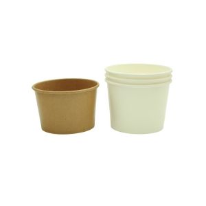 Disposable Kraft Custom Ice Cream Paper Cups Ice Cream Take Out Cups