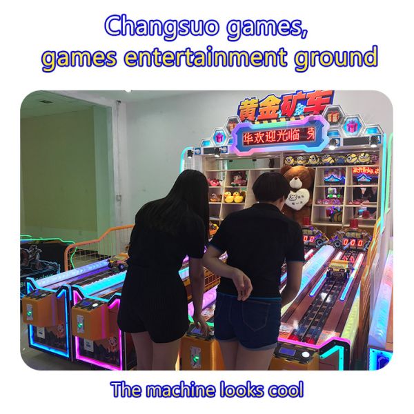 Golden Minecart Carnival Coin Operated Game Machine For Children