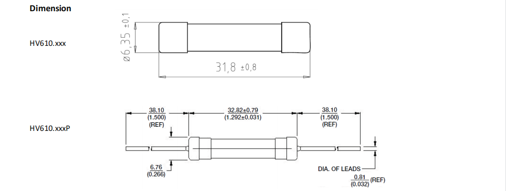 600VAC / DC Fast Acting Ceramic Tube Fuses 6x30mm For Digital Measuring Instruments