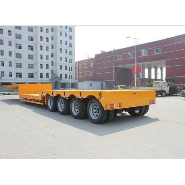 40t-100t Flatbed Low Bed And Lowbed Gooseneck Semi Trailer With 1310mm Wheel